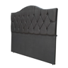 Cabeceira Cama Casal Botões Provençal Cinza Suede com Pés 120cm Altura Rbl - 1