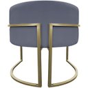Ver mais imagens de Poltrona Decorativa para Sala Recepção Luna Suede Base Ferro Champagne