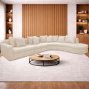 Ver imagem 1 de Kit Sofá Modular 5 Lugares 390cm Moderno Curvo Orgânico Bellarco Bouclé