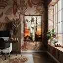 Ver imagem 2 de Quadro Decorativo Pena Branca Caboclo - 70x50cm:moldura Branca