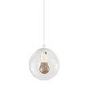 Ver imagem 4 de Pendente Branco C/ Globo de Vidro Cristal de 14cm + Led 2w