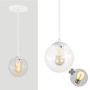 Ver imagem 1 de Pendente Branco C/ Globo de Vidro Cristal de 14cm + Led 2w
