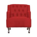 Ver imagem 5 de Kit 2 Poltronas Estofada para Hall de Entrada Genesis Suede Vermelho - Lm Decor