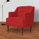 Ver imagem 2 de Kit 2 Poltronas Estofada para Hall de Entrada Genesis Suede Vermelho - Lm Decor
