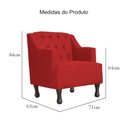 Ver imagem 7 de Kit 2 Poltronas Estofada para Hall de Entrada Genesis Suede Vermelho - Lm Decor