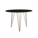Ver imagem 3 de Mesa De Jantar Redonda 90Cm Preta Clips 3 Pés Base Cobre Cor: Preto
