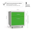 Ver imagem 2 de Gaveteiro de Aço 2 Gavetas com Chave e Rodízios com Trava e Gaveta p/Pasta Suspensa Verde/Cinza