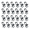 Ver imagem 2 de Kit 6 Jogos de Mesa com 4 Cadeiras de Madeira Dobravel 60x60 Ideal para Bar e Restaurante - Preto