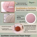 Ver imagem 3 de Capa Almofada Redonda Bouclé Drapeada 40cm Decorativa, Zíper Invisível Diversas Cores Cor:Cinza Clar
