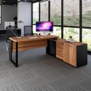 Ver imagem 1 de Mesa Industrial 1,50m C/ Armário e Cx de Tomadas Pé Metal F5