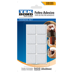 FELTRO QUADRADO 22MM BRANCO CART C/16 UN TEKBOND - 1