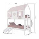 Ver imagem 3 de Beliche Casinha Bela com Coração Kit Escada/escorregador - Madeira Maciça Branco/rosa | Housin