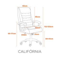 Cadeira Escritório Presidente Ergonômica NR17 Corino Mola Ensacada - 6