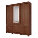 Ver imagem 2 de Guarda-Roupa Casal Lais 3 Portas de Correr Gavetas com Espelho e Sapateira 100 MDF Pm Home