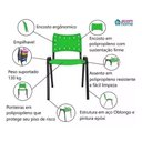 Ver imagem 4 de Jogo Mesa 1,20x70 Preta para Sorveterias e Restaurantes com 4 Cadeiras Iso Verde