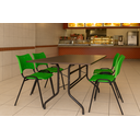 Ver imagem 1 de Jogo Mesa 1,20x70 Preta para Sorveterias e Restaurantes com 4 Cadeiras Iso Verde