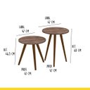 Ver imagem 3 de Kit 2 Mesas de Apoio Lateral Redonda 47 Cm Pés Palito Madeira Mdp Rústico - Clicklar