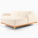 Ver imagem 4 de Sofá com Chaise Lado Direito 230cm Cocie Linho Off White - Sallar Home