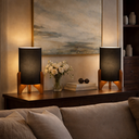 Ver imagem 1 de Kit 2 Abajur Vitória de Mesa Decorativo em Tecido Aconchegante:Preto
