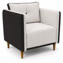 Ver imagem 2 de Kit 2 Poltronas Aviv para Sala Escritório Recepção Linho Premium Easy Clean Corino Premium Luxo