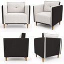 Ver imagem 6 de Kit 2 Poltronas Aviv para Sala Escritório Recepção Linho Premium Easy Clean Corino Premium Luxo