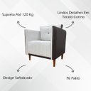 Ver mais imagens de Kit 2 Poltronas Decorativas para Sala e Recepção Aviv Corino e Linho Premium Cores