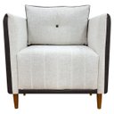 Ver imagem 3 de Kit 2 Poltronas Decorativas para Sala e Recepção Aviv Corino e Linho Premium Cores