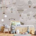 Ver imagem 3 de Papel de parede balãozinho aviãozinho infantil para quarto de bebê PP32