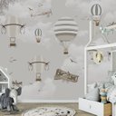 Ver imagem 2 de Papel de parede balãozinho aviãozinho infantil para quarto de bebê PP32