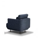 Ver imagem 2 de Poltrona Azul Tecido Boucle Estofada Base Metal Fixa para Sala 0,80 Largura Titanium