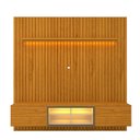Ver imagem 2 de Estante e Home Theater Ripado para TV até 84 Polegadas 100% MDF 228,8cmx217cm Ripada 3 Portas com Led Nobre Clean Luminare Marrom Naturale