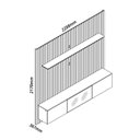 Ver imagem 3 de Estante e Home Theater Ripado para TV até 84 Polegadas 100% MDF 228,8cmx217cm Ripada 3 Portas com Led Nobre Clean Luminare Marrom Naturale