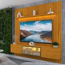 Ver imagem 7 de Estante e Home Theater Ripado para TV até 84 Polegadas 100% MDF 228,8cmx217cm Ripada 3 Portas com Led Nobre Clean Luminare Marrom Naturale
