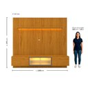 Ver imagem 5 de Estante e Home Theater Ripado para TV até 84 Polegadas 100% MDF 228,8cmx217cm Ripada 3 Portas com Led Nobre Clean Luminare Marrom Naturale