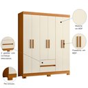 Ver imagem 2 de Armário de Quarto com Espelho e Prateleiras 6 Portas