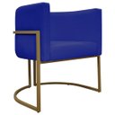 Ver imagem 6 de Kit 2 Poltronas Decorativas Recepção Luna Tecido Sintético Cores Base de Ferro Dourada