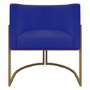 Ver imagem 5 de Kit 2 Poltronas Decorativas Recepção Luna Tecido Sintético Cores Base de Ferro Dourada