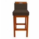 Ver imagem 4 de Kit 2 Banqueta Alta de Madeira Aurora Balcão Cozinha Bistro com Encosto Suede Marrom