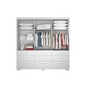 Ver imagem 3 de Guarda Roupa Solteiro com Espelho 3 Portas 9 Gavetas - Capri-branco - Móveis Novo Horizonte