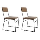 Ver imagem 1 de Kit 2 Cadeiras de Jantar Málaga Estofada em Veludo para Mesa Sala Cozinha Decor - Marrom