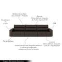 Ver imagem 3 de Sofá Retrátil 4 Lugares 284cm 3 Módulos Nero com USB Couro Marrom G52 - Gran Belo