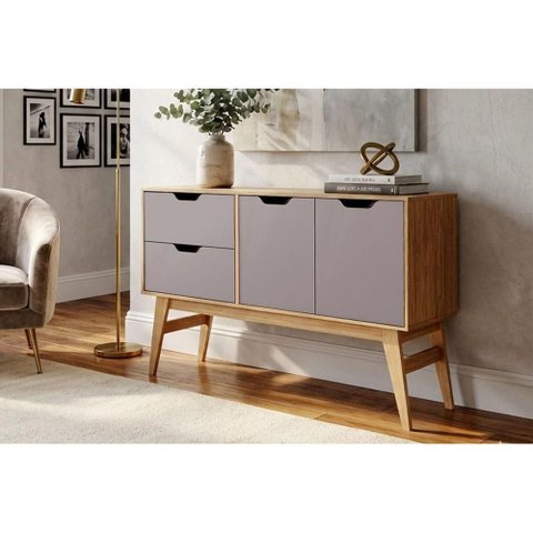 Buffet Sala Jantar MB1097 c/2 Portas 126cm Cinza Movelbento