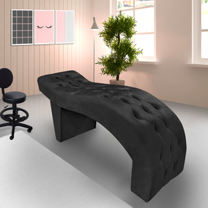 Maca Cama Suede para Salão de Estética Cílios Maquiagem:preto