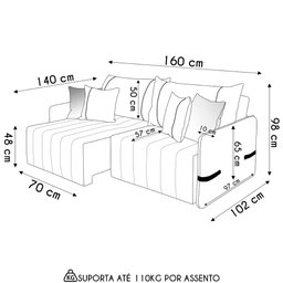 Sofá Cama Retrátil 160cm Essence D05 Linho Cru/camel - Mpozenato - 4