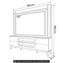 Ver imagem 3 de Estante Painel TV 70 pol 198cm MDP com LED Off White e Canela Mpozenato