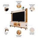 Ver mais imagens de Estante Painel TV 70 pol 198cm MDP com LED Off White e Canela Mpozenato