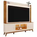 Ver imagem 5 de Estante Painel TV 70 pol 198cm MDP com LED Off White e Canela Mpozenato
