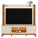 Ver imagem 7 de Estante Painel TV 70 pol 198cm MDP com LED Off White e Canela Mpozenato