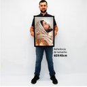 Ver imagem 2 de Quadro Decorativo Jesus Cristo Luz Divina em Moldura Caixa Tacolado Moldura Caixa 3cm Freijó com Vid
