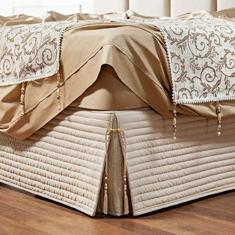 Saia Cama Box King Stylle 200 Fios Matelado c/ Pingente - Bege